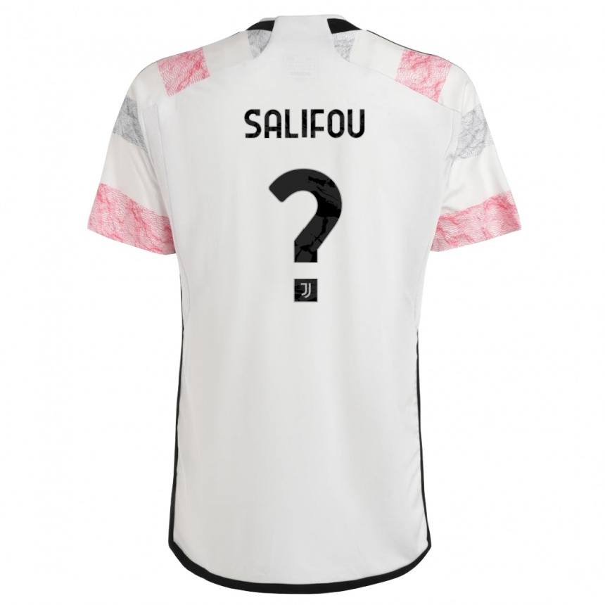 Kinder Fußball Dikeni Salifou #0 Weiß Rosa Auswärtstrikot Trikot 2023/24 T-Shirt Luxemburg
