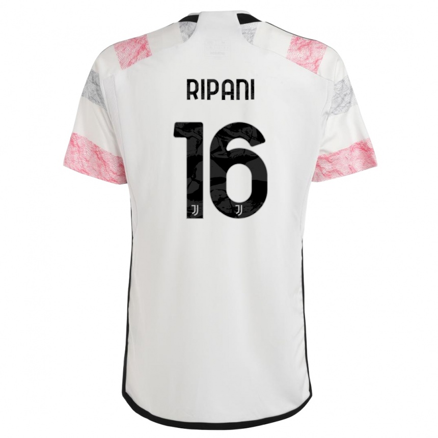 Kinder Fußball Diego Ripani #16 Weiß Rosa Auswärtstrikot Trikot 2023/24 T-Shirt Luxemburg