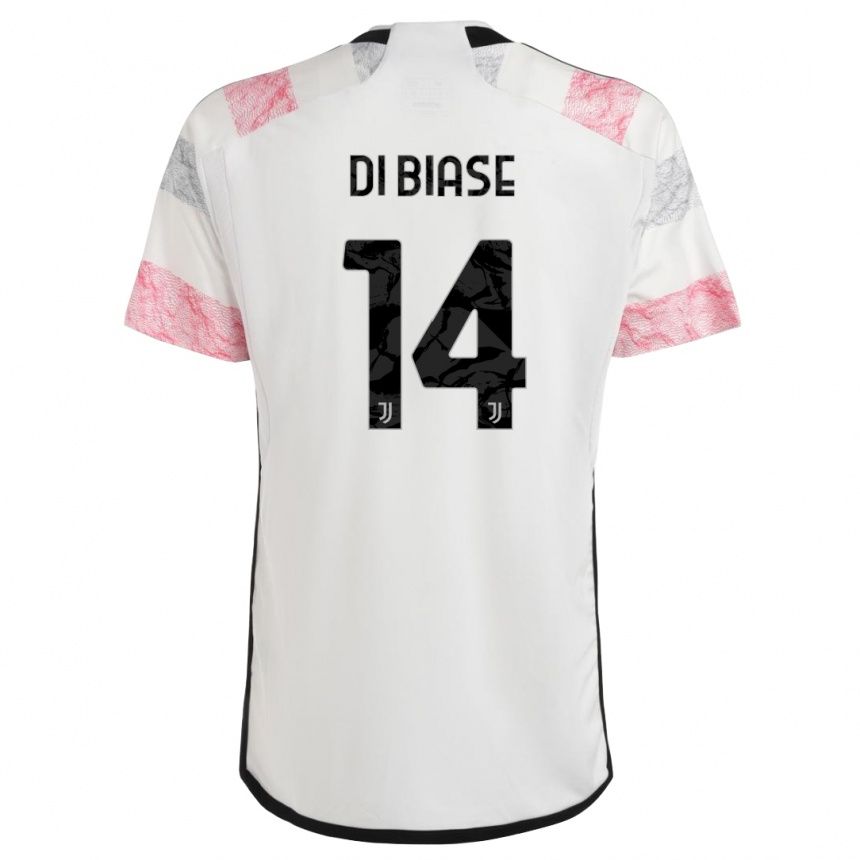 Kinder Fußball Gianmarco Di Biase #14 Weiß Rosa Auswärtstrikot Trikot 2023/24 T-Shirt Luxemburg