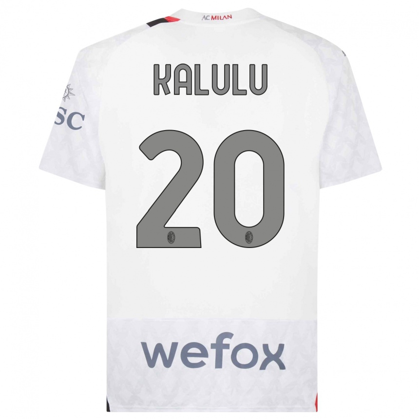 Kinder Fußball Pierre Kalulu #20 Weiß Auswärtstrikot Trikot 2023/24 T-Shirt Luxemburg