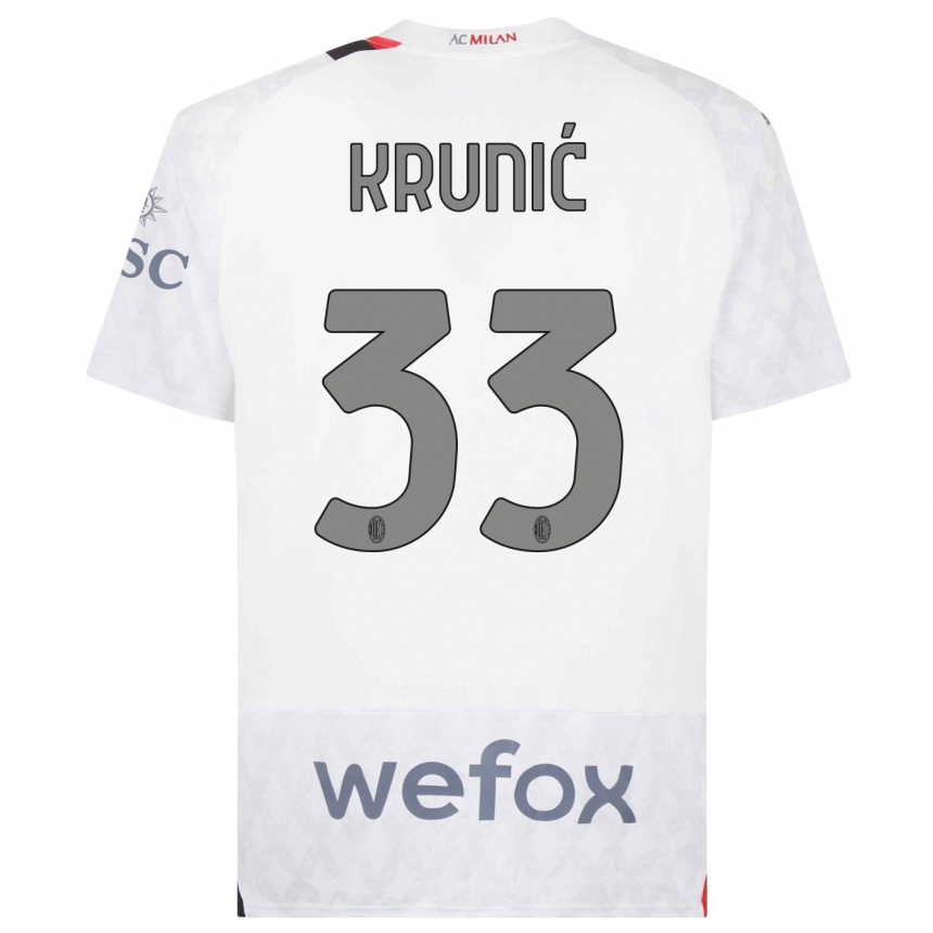 Kinder Fußball Rade Krunic #33 Weiß Auswärtstrikot Trikot 2023/24 T-Shirt Luxemburg