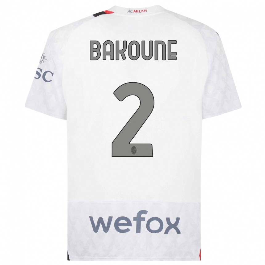 Kinder Fußball Adam Bakoune #2 Weiß Auswärtstrikot Trikot 2023/24 T-Shirt Luxemburg