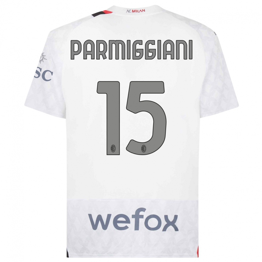 Kinder Fußball Pietro Parmiggiani #15 Weiß Auswärtstrikot Trikot 2023/24 T-Shirt Luxemburg