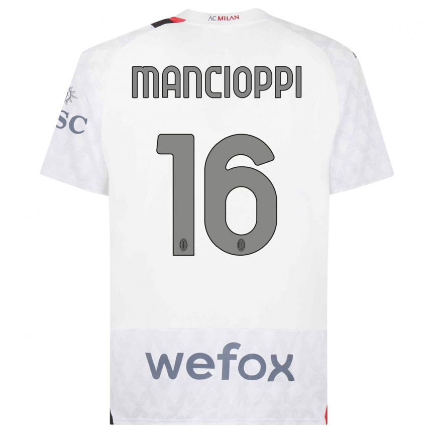 Kinder Fußball Tommaso Mancioppi #16 Weiß Auswärtstrikot Trikot 2023/24 T-Shirt Luxemburg