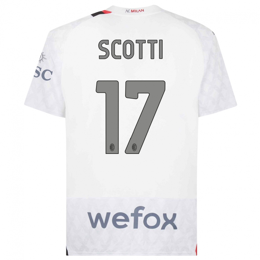 Kinder Fußball Filippo Scotti #17 Weiß Auswärtstrikot Trikot 2023/24 T-Shirt Luxemburg