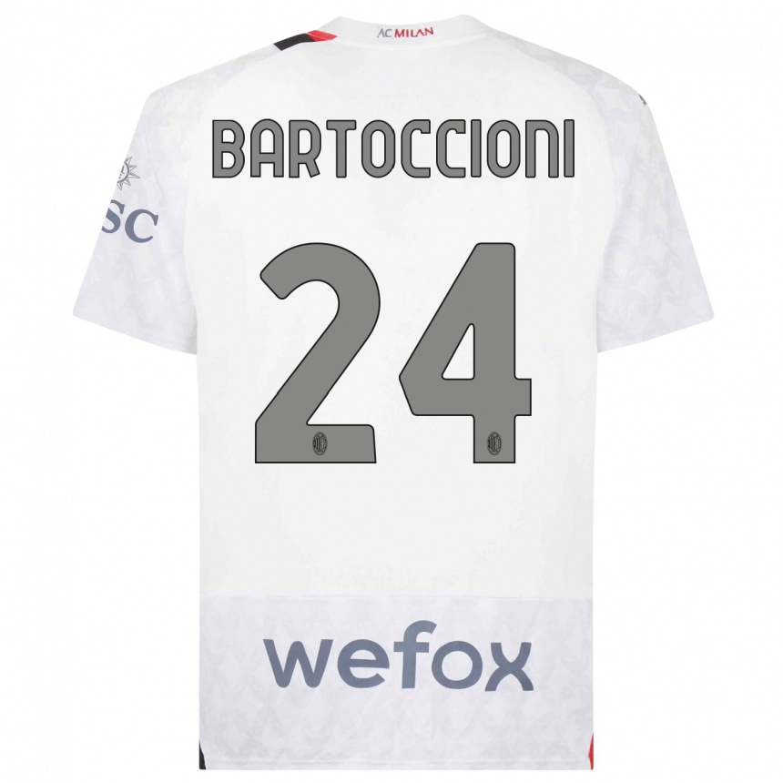 Kinder Fußball Andrea Bartoccioni #24 Weiß Auswärtstrikot Trikot 2023/24 T-Shirt Luxemburg