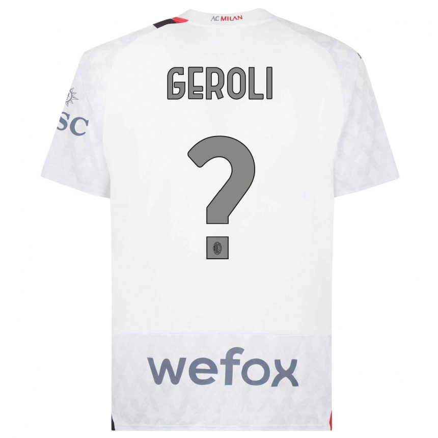 Kinder Fußball Matteo Geroli #0 Weiß Auswärtstrikot Trikot 2023/24 T-Shirt Luxemburg