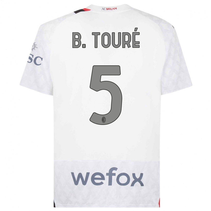 Kinder Fußball Fode Ballo-Toure #5 Weiß Auswärtstrikot Trikot 2023/24 T-Shirt Luxemburg