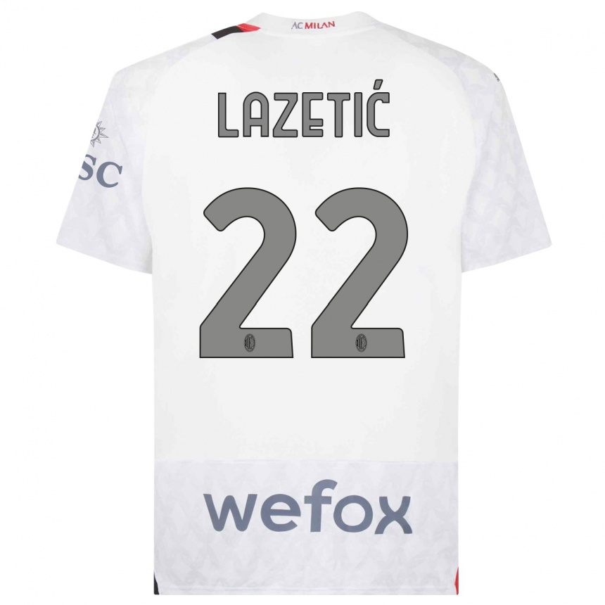 Kinder Fußball Marko Lazetic #22 Weiß Auswärtstrikot Trikot 2023/24 T-Shirt Luxemburg