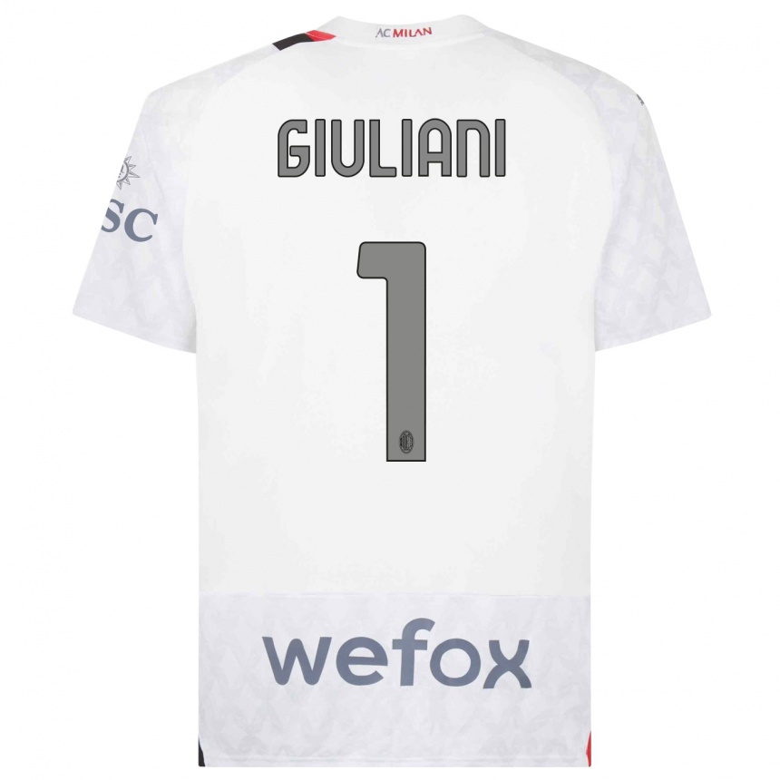 Kinder Fußball Laura Giuliani #1 Weiß Auswärtstrikot Trikot 2023/24 T-Shirt Luxemburg