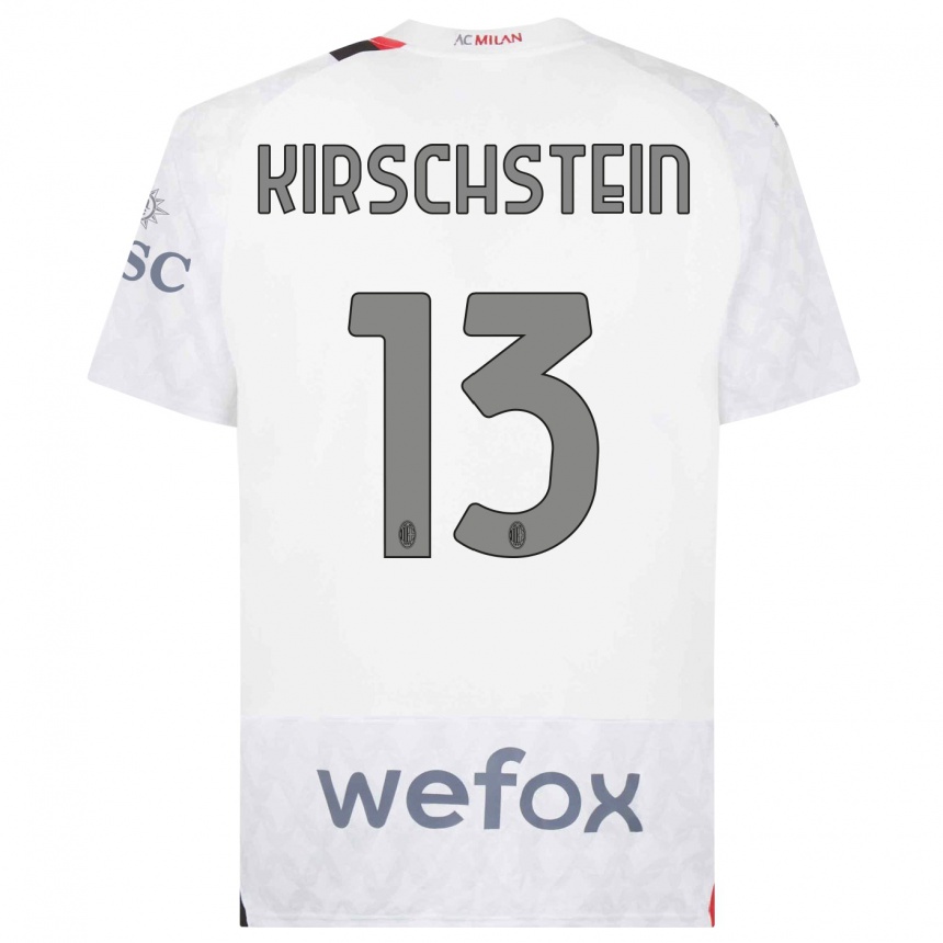 Kinder Fußball Merle Kirschstein #13 Weiß Auswärtstrikot Trikot 2023/24 T-Shirt Luxemburg