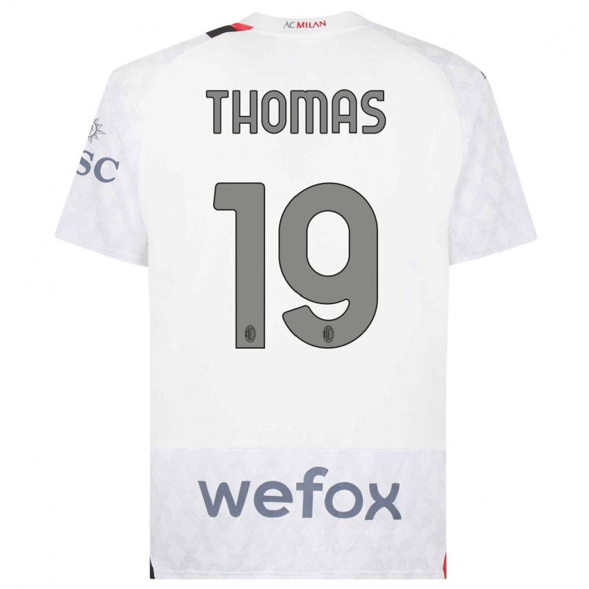 Kinder Fußball Lindsey Thomas #19 Weiß Auswärtstrikot Trikot 2023/24 T-Shirt Luxemburg