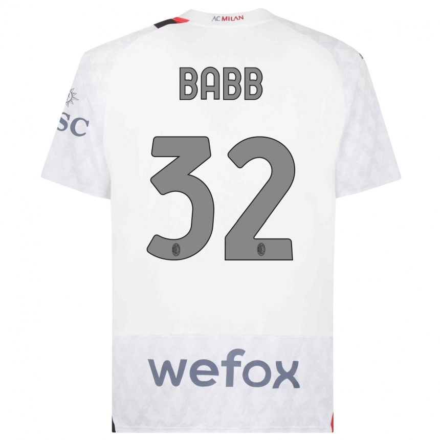 Kinder Fußball Selena Delia Babb #32 Weiß Auswärtstrikot Trikot 2023/24 T-Shirt Luxemburg