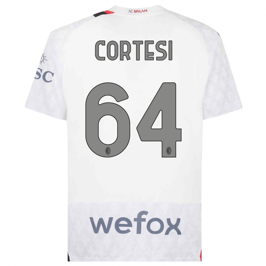 Kinder Fußball Selena Cortesi #64 Weiß Auswärtstrikot Trikot 2023/24 T-Shirt Luxemburg