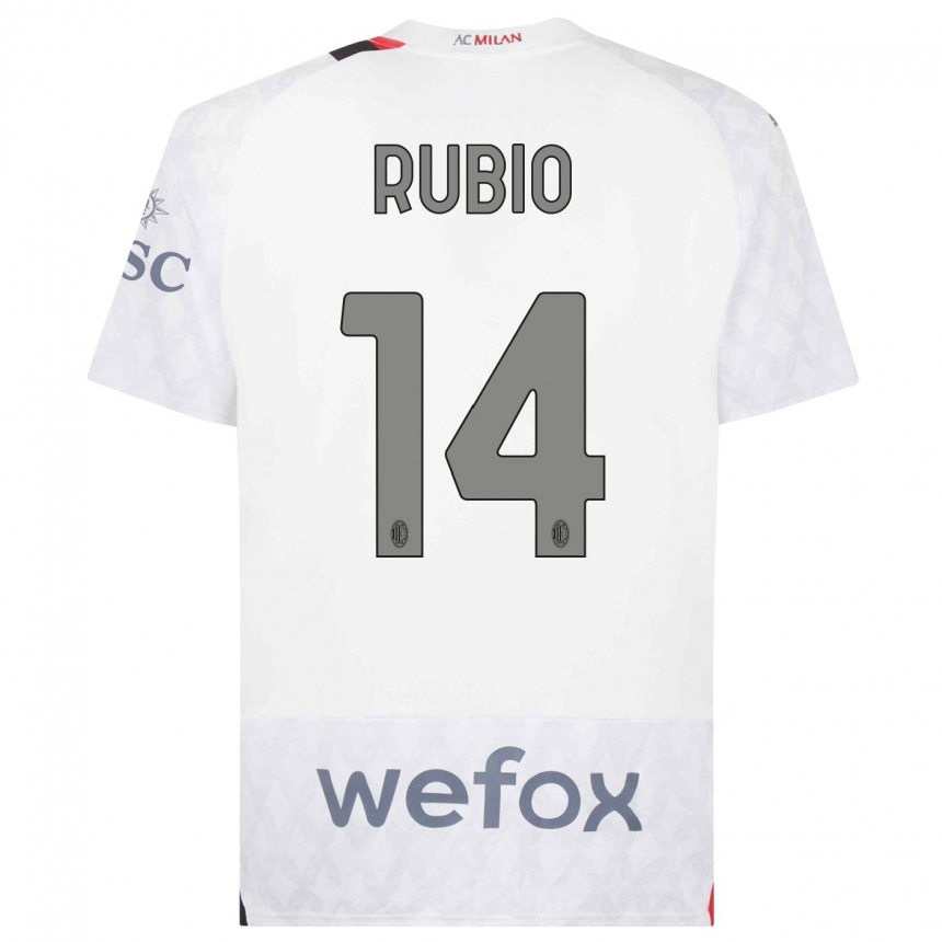 Kinder Fußball Silvia Rubio #14 Weiß Auswärtstrikot Trikot 2023/24 T-Shirt Luxemburg