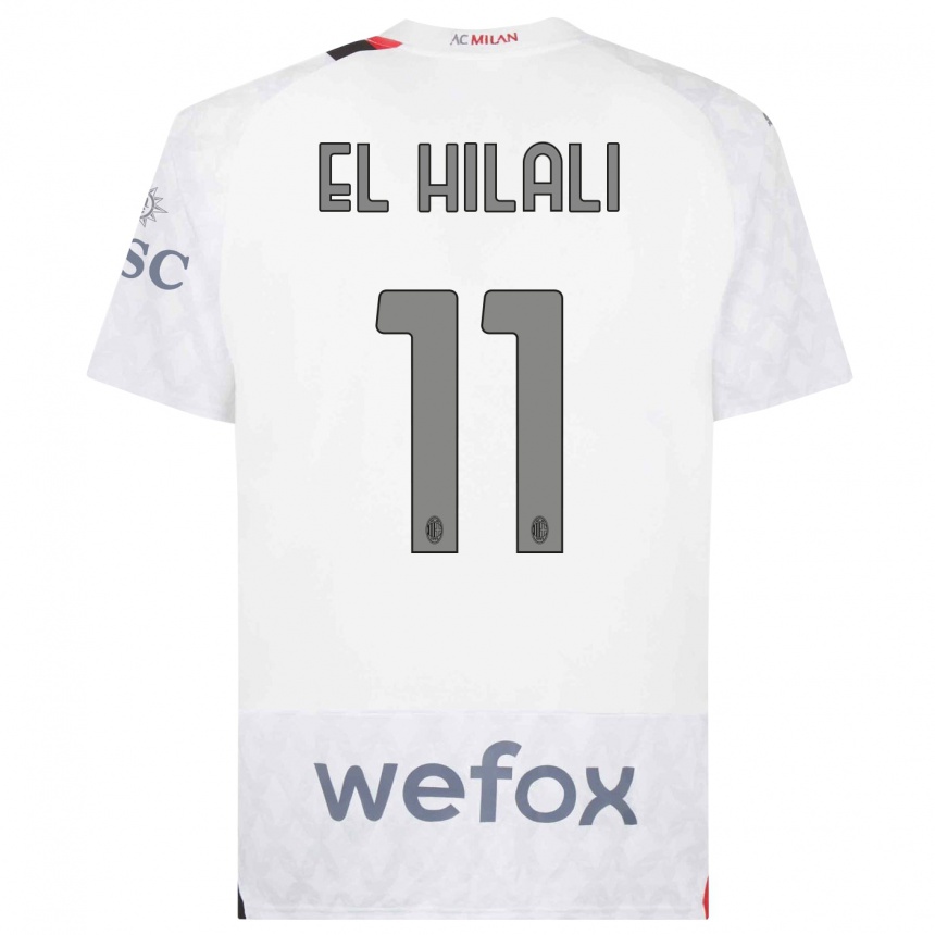 Kinder Fußball Youns El Hilali #11 Weiß Auswärtstrikot Trikot 2023/24 T-Shirt Luxemburg