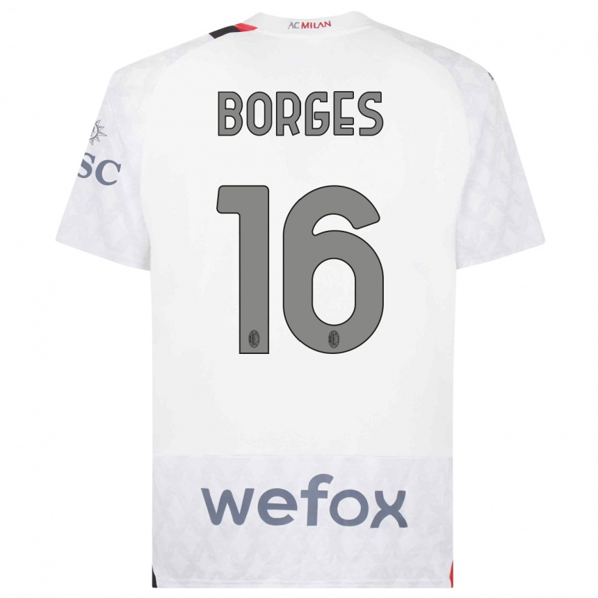 Kinder Fußball Lenny Borges #16 Weiß Auswärtstrikot Trikot 2023/24 T-Shirt Luxemburg