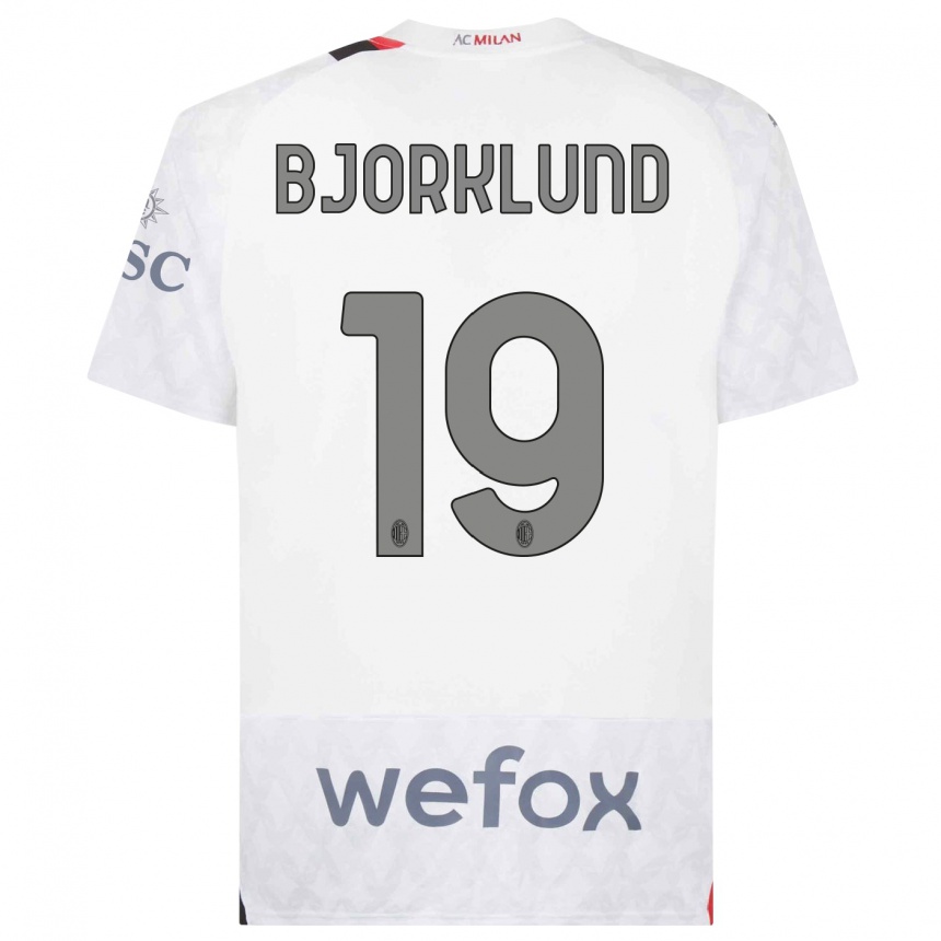 Kinder Fußball Lukas Bjorklund #19 Weiß Auswärtstrikot Trikot 2023/24 T-Shirt Luxemburg