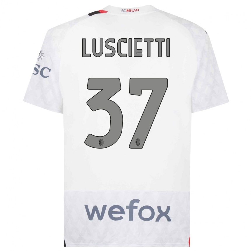 Kinder Fußball Abebe Luscietti #37 Weiß Auswärtstrikot Trikot 2023/24 T-Shirt Luxemburg