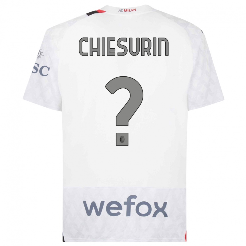 Kinder Fußball Alberto Chiesurin #0 Weiß Auswärtstrikot Trikot 2023/24 T-Shirt Luxemburg
