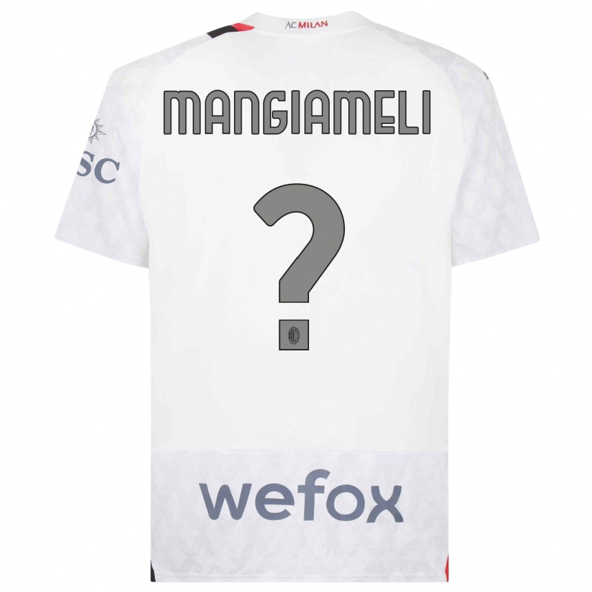 Kinder Fußball Federico Mangiameli #0 Weiß Auswärtstrikot Trikot 2023/24 T-Shirt Luxemburg