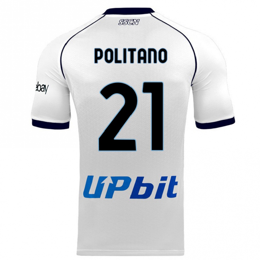 Kinder Fußball Matteo Politano #21 Weiß Auswärtstrikot Trikot 2023/24 T-Shirt Luxemburg