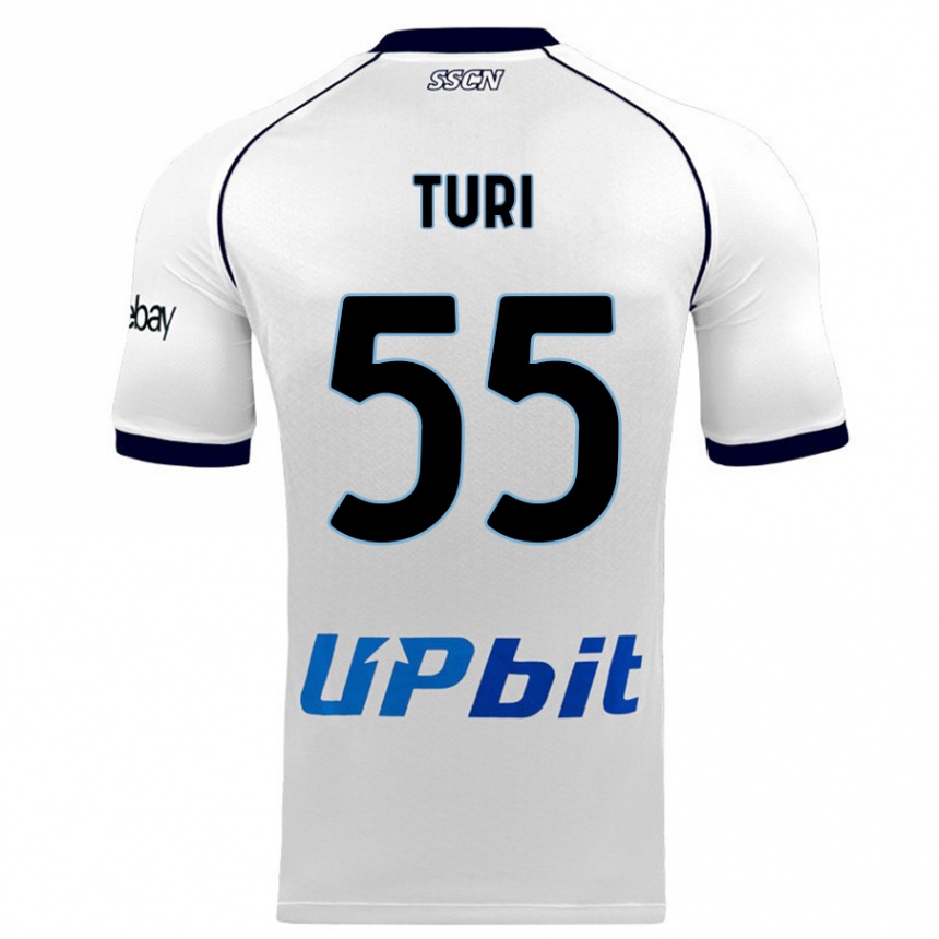 Kinder Fußball Claudio Turi #55 Weiß Auswärtstrikot Trikot 2023/24 T-Shirt Luxemburg