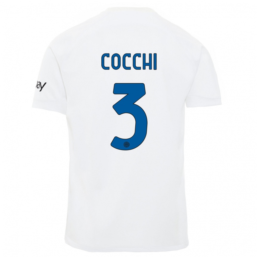 Kinder Fußball Matteo Cocchi #3 Weiß Auswärtstrikot Trikot 2023/24 T-Shirt Luxemburg