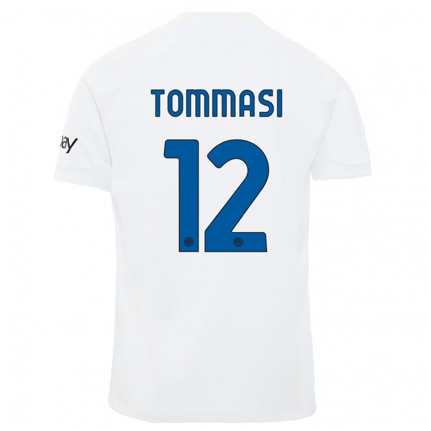 Kinder Fußball Francesco Tommasi #12 Weiß Auswärtstrikot Trikot 2023/24 T-Shirt Luxemburg