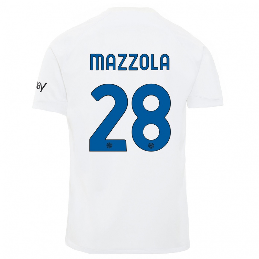 Kinder Fußball Giuseppe Mazzola #28 Weiß Auswärtstrikot Trikot 2023/24 T-Shirt Luxemburg