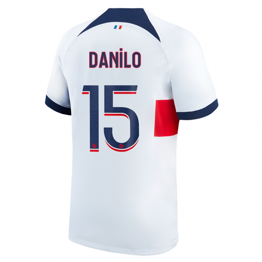 Kinder Fußball Danilo Pereira #15 Weiß Auswärtstrikot Trikot 2023/24 T-Shirt Luxemburg