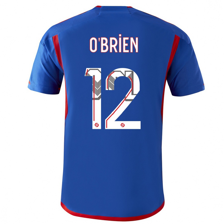 Kinder Fußball Jake O'brien #12 Blau Rot Auswärtstrikot Trikot 2023/24 T-Shirt Luxemburg