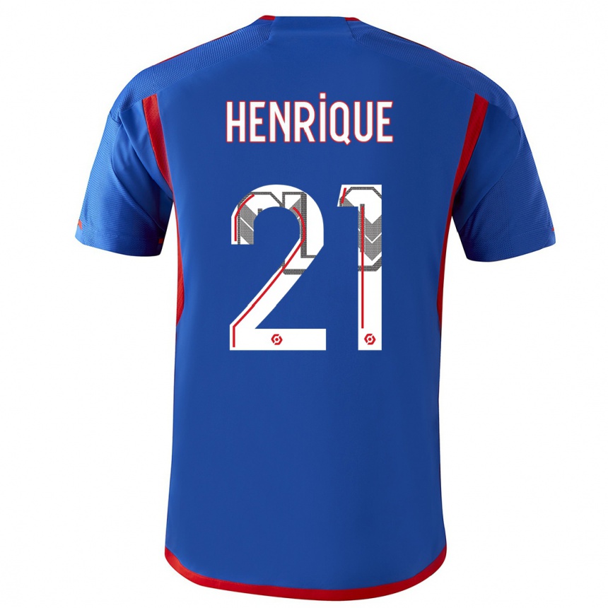 Kinder Fußball Henrique #21 Blau Rot Auswärtstrikot Trikot 2023/24 T-Shirt Luxemburg