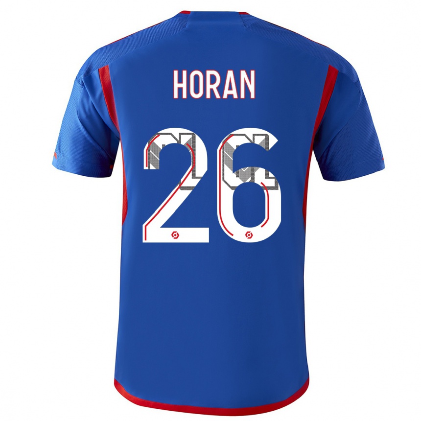 Kinder Fußball Lindsey Horan #26 Blau Rot Auswärtstrikot Trikot 2023/24 T-Shirt Luxemburg