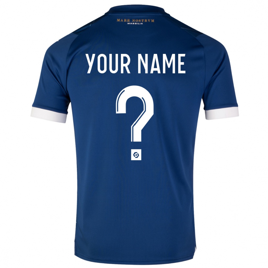 Kinder Fußball Ihren Namen #0 Dunkelblau Auswärtstrikot Trikot 2023/24 T-Shirt Luxemburg