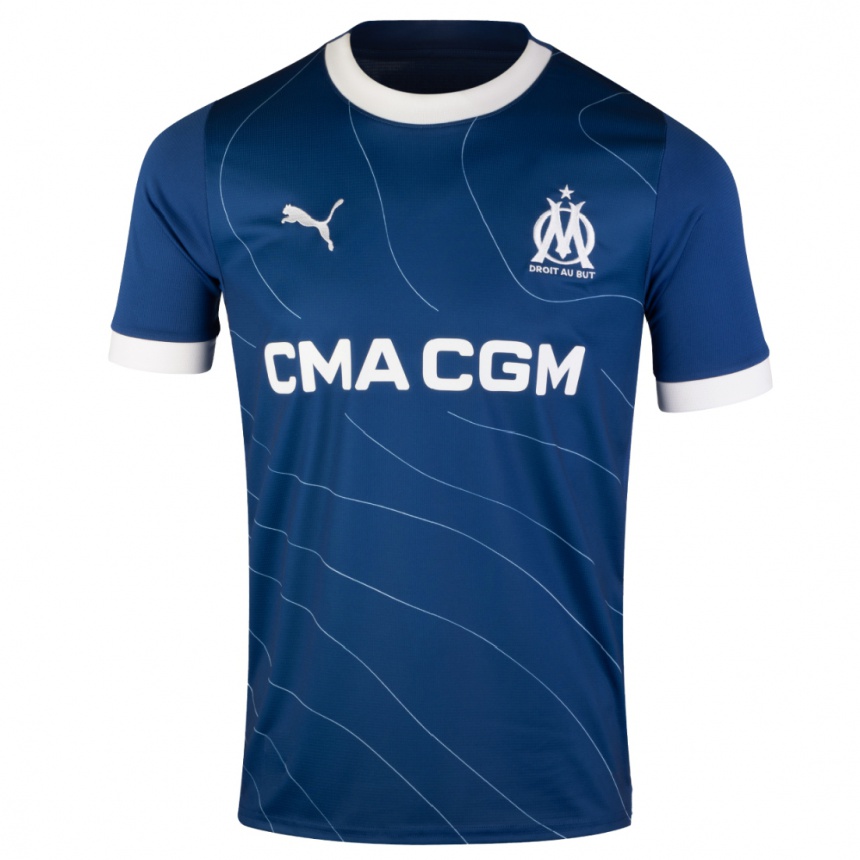 Kinder Fußball François Mughe #24 Dunkelblau Auswärtstrikot Trikot 2023/24 T-Shirt Luxemburg