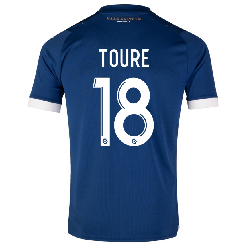 Kinder Fußball Isaak Toure #18 Dunkelblau Auswärtstrikot Trikot 2023/24 T-Shirt Luxemburg