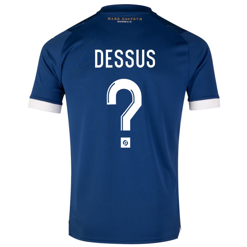 Kinder Fußball Bastien Dessus #0 Dunkelblau Auswärtstrikot Trikot 2023/24 T-Shirt Luxemburg