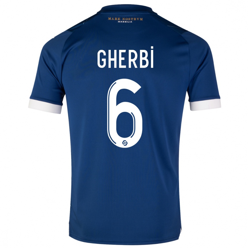 Kinder Fußball Candice Gherbi #6 Dunkelblau Auswärtstrikot Trikot 2023/24 T-Shirt Luxemburg