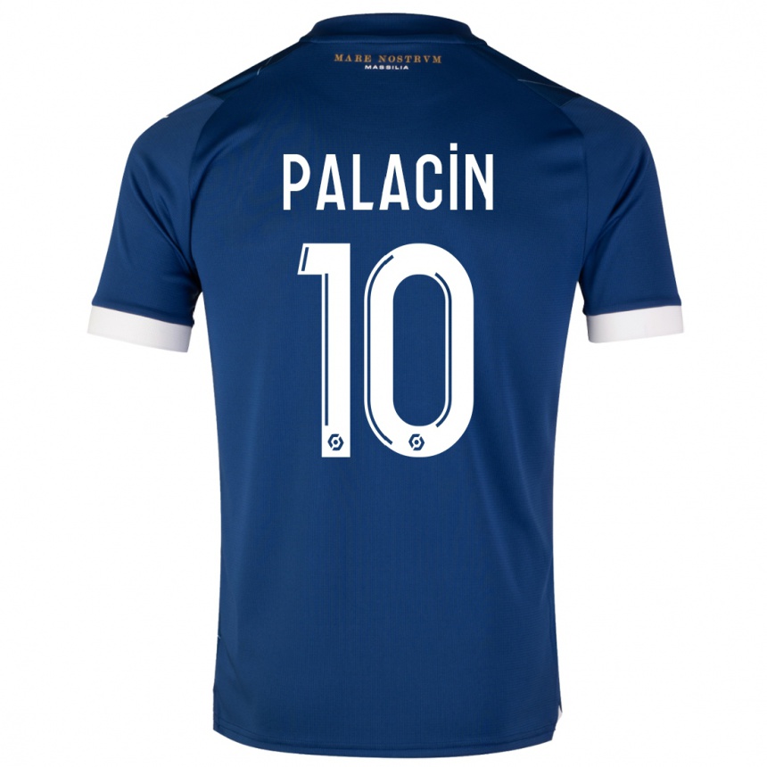 Kinder Fußball Sara Palacin #10 Dunkelblau Auswärtstrikot Trikot 2023/24 T-Shirt Luxemburg