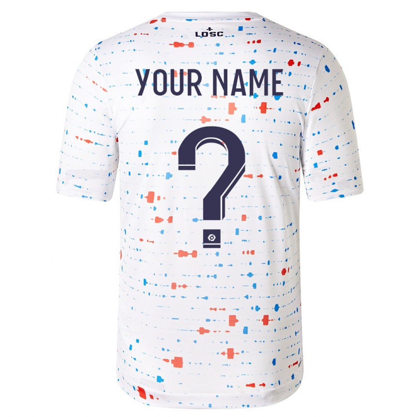 Kinder Fußball Ihren Namen #0 Weiß Auswärtstrikot Trikot 2023/24 T-Shirt Luxemburg