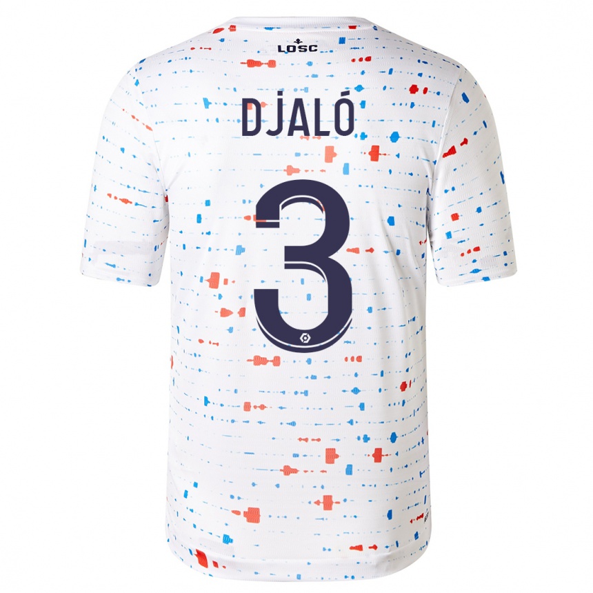 Kinder Fußball Tiago Djaló #3 Weiß Auswärtstrikot Trikot 2023/24 T-Shirt Luxemburg
