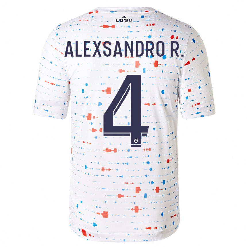 Kinder Fußball Alexsandro #4 Weiß Auswärtstrikot Trikot 2023/24 T-Shirt Luxemburg