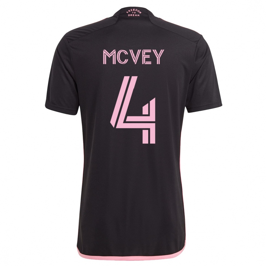 Kinder Fußball Christopher Mcvey #4 Schwarz Auswärtstrikot Trikot 2023/24 T-Shirt Luxemburg