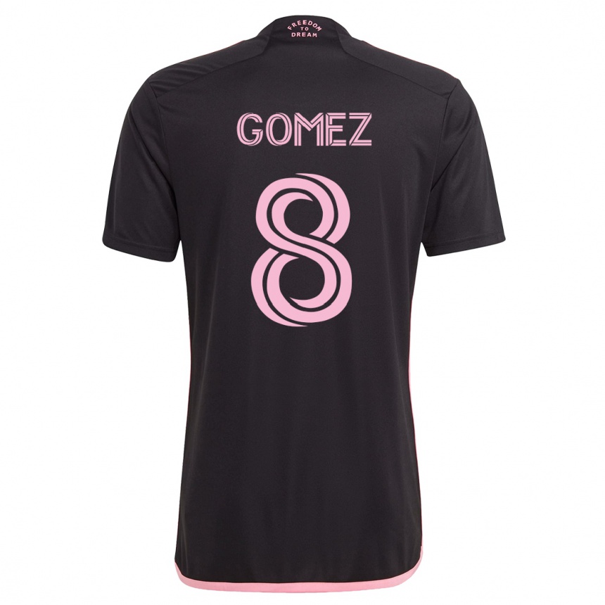 Kinder Fußball Diego Gómez #8 Schwarz Auswärtstrikot Trikot 2023/24 T-Shirt Luxemburg