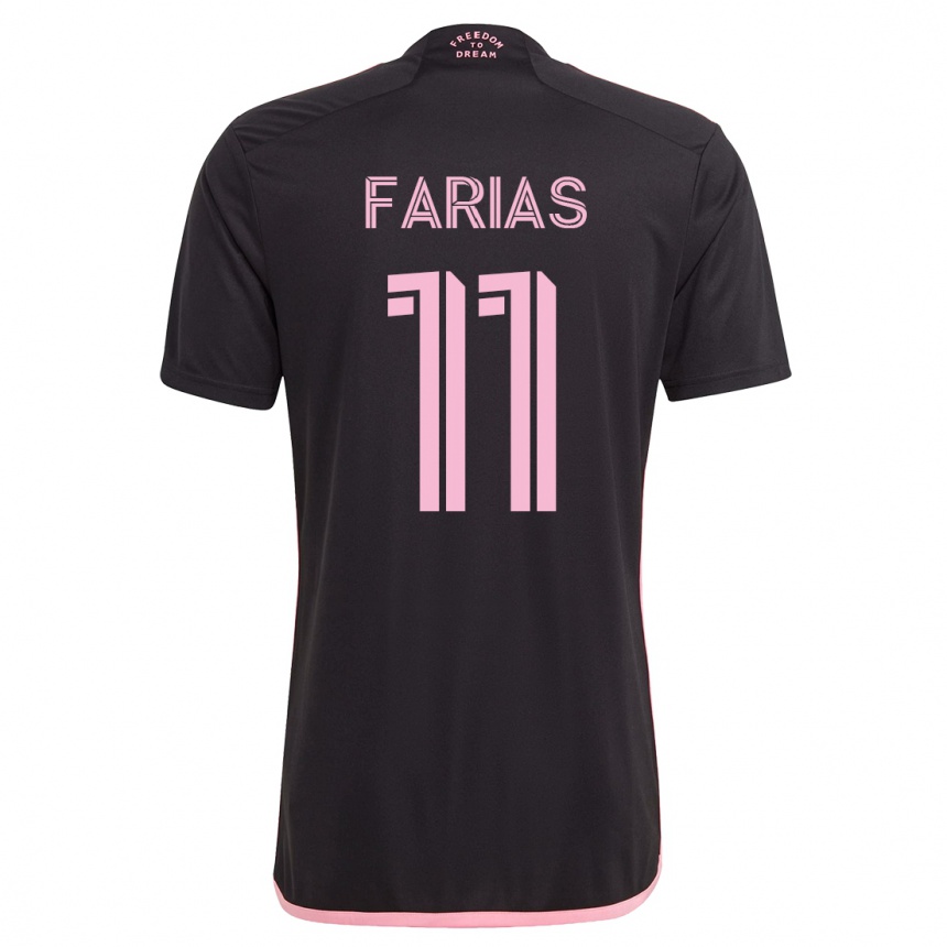 Kinder Fußball Facundo Farías #11 Schwarz Auswärtstrikot Trikot 2023/24 T-Shirt Luxemburg