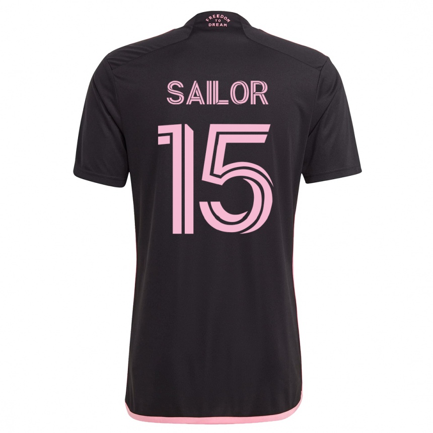 Kinder Fußball Ryan Sailor #15 Schwarz Auswärtstrikot Trikot 2023/24 T-Shirt Luxemburg