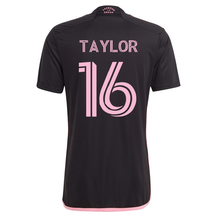 Kinder Fußball Robert Taylor #16 Schwarz Auswärtstrikot Trikot 2023/24 T-Shirt Luxemburg
