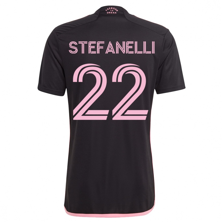 Kinder Fußball Nicolás Stefanelli #22 Schwarz Auswärtstrikot Trikot 2023/24 T-Shirt Luxemburg
