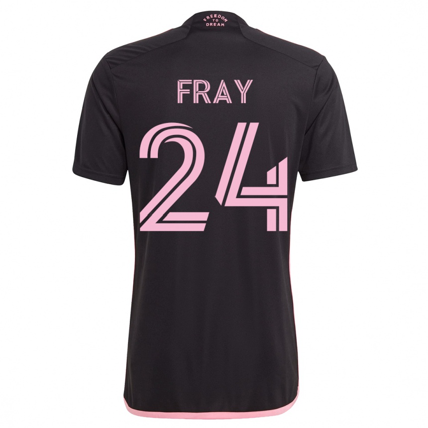 Kinder Fußball Ian Fray #24 Schwarz Auswärtstrikot Trikot 2023/24 T-Shirt Luxemburg